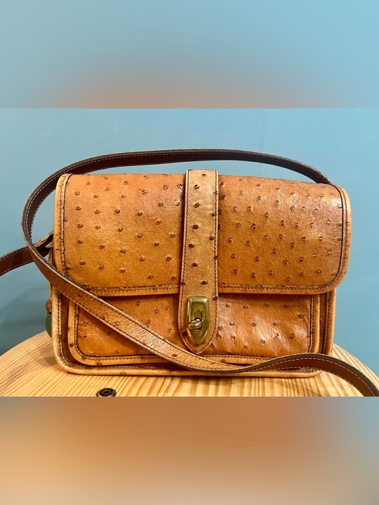 Dooney & Bourke Handbags - Vintage Dooney & Bourke All Weather Ostrich Crossbody Shoulder Bag USA